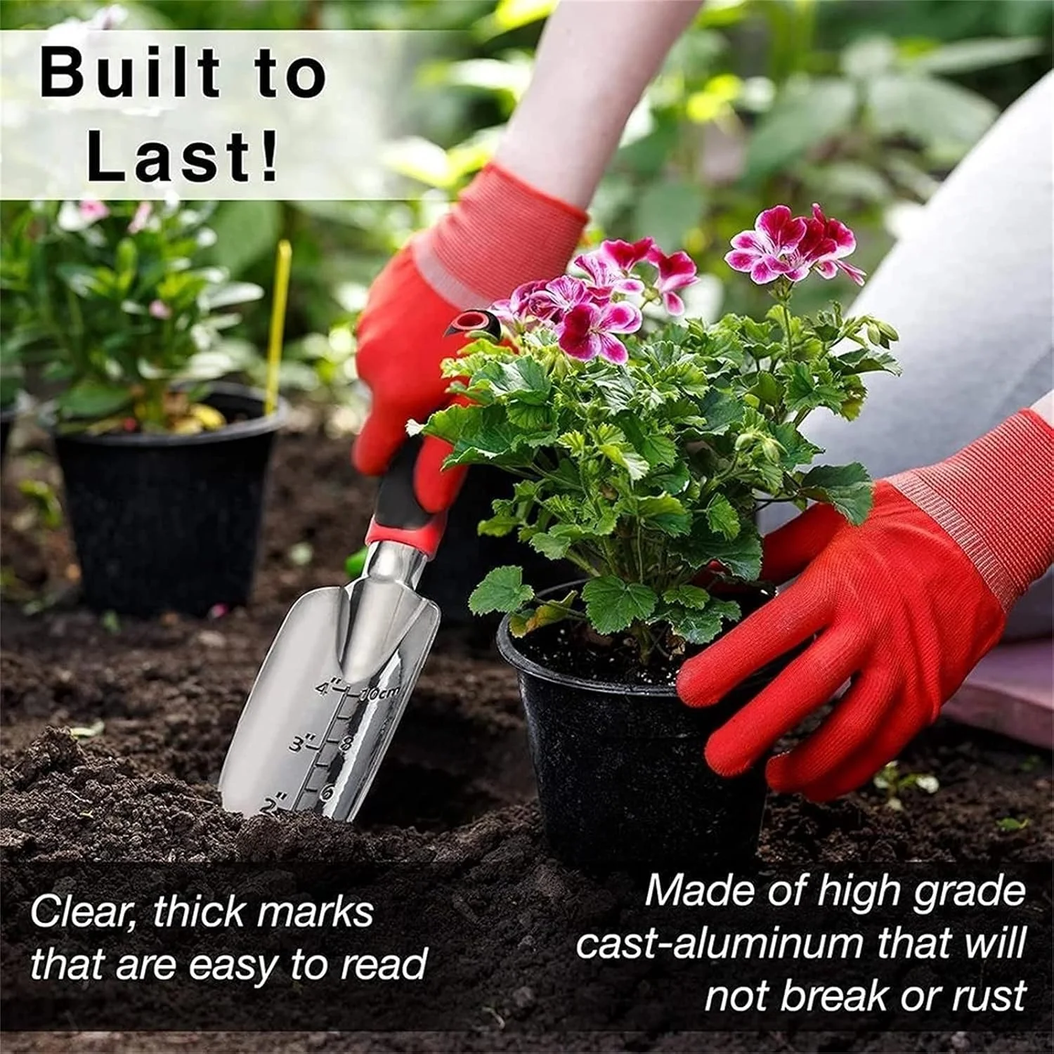 مجموعه ابزار باغبانی HEJLZC شامل بیلچه، ابزار کاشت، بیل و ابزار باغبانی برای انتقال و وجین (رنگ: قرمز، اندازه: مجموعه) مجموعه ابزار باغبانی HEJLZC شامل بیلچه، ابزار کاشت، بیل و ابزار باغبانی برای انتقال و وجین (رنگ: قرمز، اندازه: مجموعه)