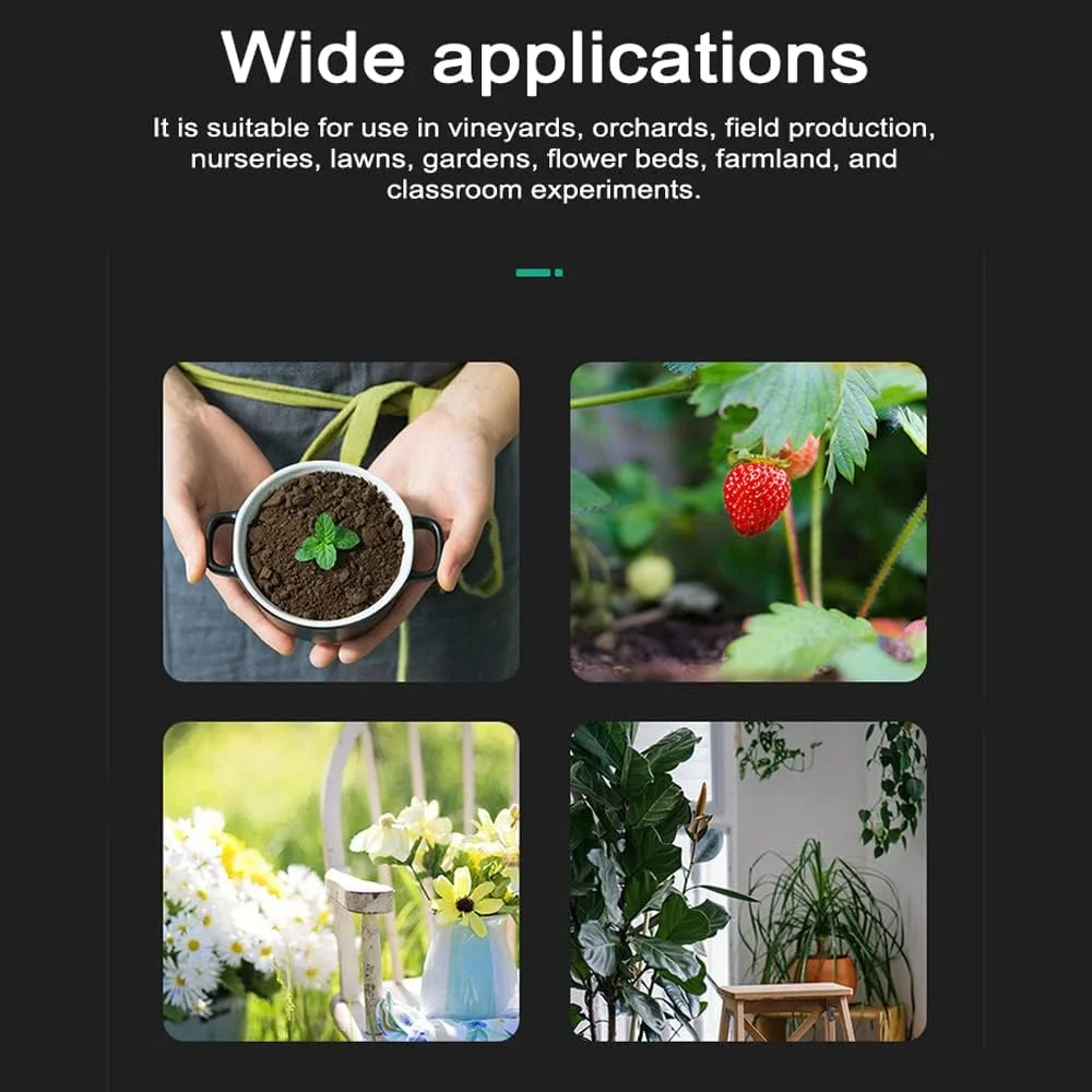 آنالیزور دیجیتال خاک 4 در 1، تستر چند منظوره خاک برای سنجش شدت نور خورشید، مقدار PH، رطوبت و دما، ابزار کاشت و پرورش گیاهان گلدانی با صفحه نمایش برای زمین، باغ و گلخانه آنالیزور دیجیتال خاک 4 در 1، تستر چند منظوره خاک برای سنجش شدت نور خورشید، مقدار PH، رطوبت و دما، ابزار کاشت و پرورش گیاهان گلدانی با صفحه نمایش برای زمین، باغ و گلخانه