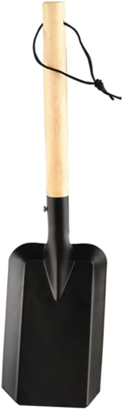 بیل باغبانی دسته چوبی Veemoon، بیل ذغال سنگ مقاوم در برابر حرارت بلند برای کباب پز، شومینه، خاکستر روبی، باغبانی، کشت، لوازم کاشت، پیاده روی، شکار