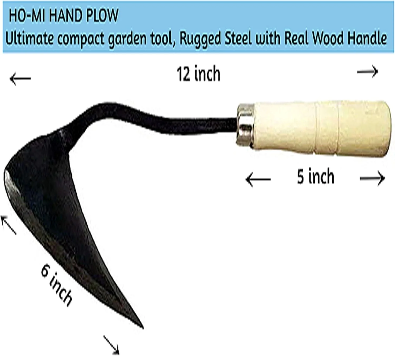 ابزار باغبانی بیلچه دستی کره‌ای Tomoroo Homi. دسته کوتاه سنتی 30 سانتی‌متری، ایده‌آل برای باغبانی ارگانیک، باغبانی، کاشت گل، پرورش سبزیجات و گیاهان دارویی. فولاد مستحکم با دسته چوبی واقعی