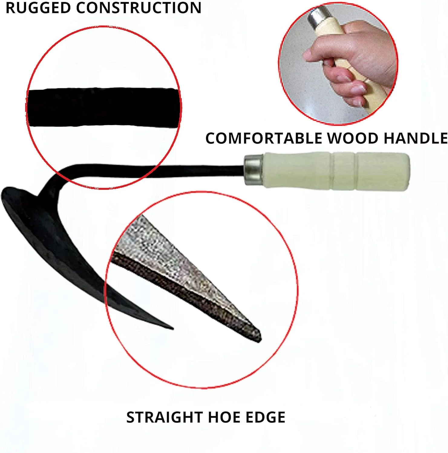 ابزار باغبانی بیلچه دستی کره‌ای Tomoroo Homi. دسته کوتاه سنتی 30 سانتی‌متری، ایده‌آل برای باغبانی ارگانیک، باغبانی، کاشت گل، پرورش سبزیجات و گیاهان دارویی. فولاد مستحکم با دسته چوبی واقعی