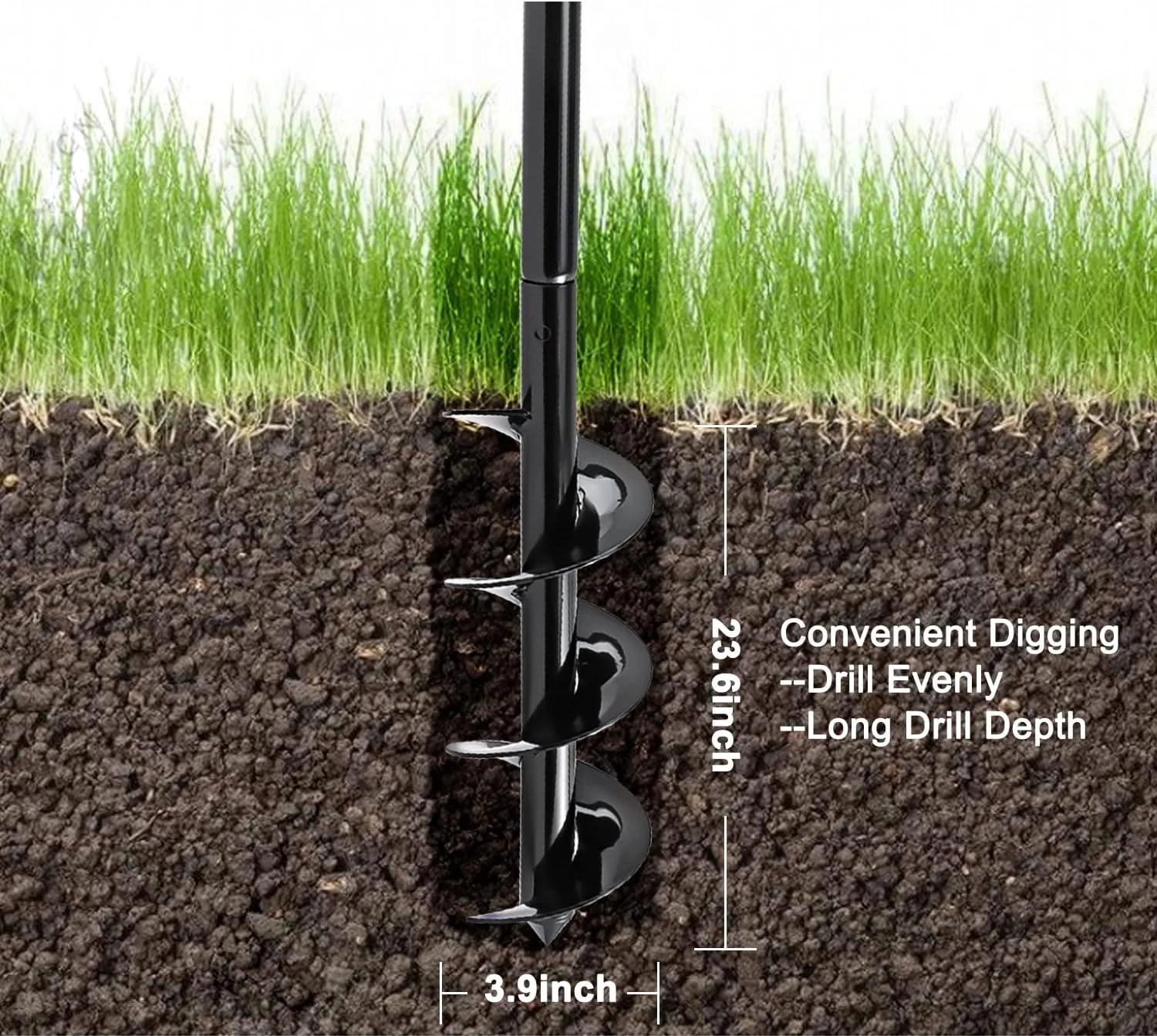 بیل چاله کن - مته باغچه 60 سانتی متری در 10 سانتی متر به همراه دستکش، دسته ضد لغزش، مته مارپیچ دستی برای کاشت درخت، نهال، گیاهان پوششی، کشت عمیق، ریشه کنی علف های هرز بیل چاله کن - مته باغچه 60 سانتی متری در 10 سانتی متر به همراه دستکش، دسته ضد لغزش، مته مارپیچ دستی برای کاشت درخت، نهال، گیاهان پوششی، کشت عمیق، ریشه کنی علف های هرز