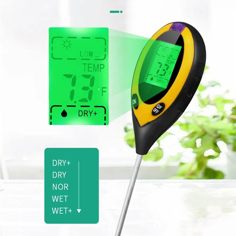 آنالیزور خاک دیجیتال 4 در 1 Morelian، تستر چند منظوره خاک، شدت نور خورشید، مقدار PH، رطوبت، دماسنج، ابزار کاشت و پرورش گیاهان گلدانی با صفحه نمایش برای باغ و مزرعه آنالیزور خاک دیجیتال 4 در 1 Morelian، تستر چند منظوره خاک، شدت نور خورشید، مقدار PH، رطوبت، دماسنج، ابزار کاشت و پرورش گیاهان گلدانی با صفحه نمایش برای باغ و مزرعه