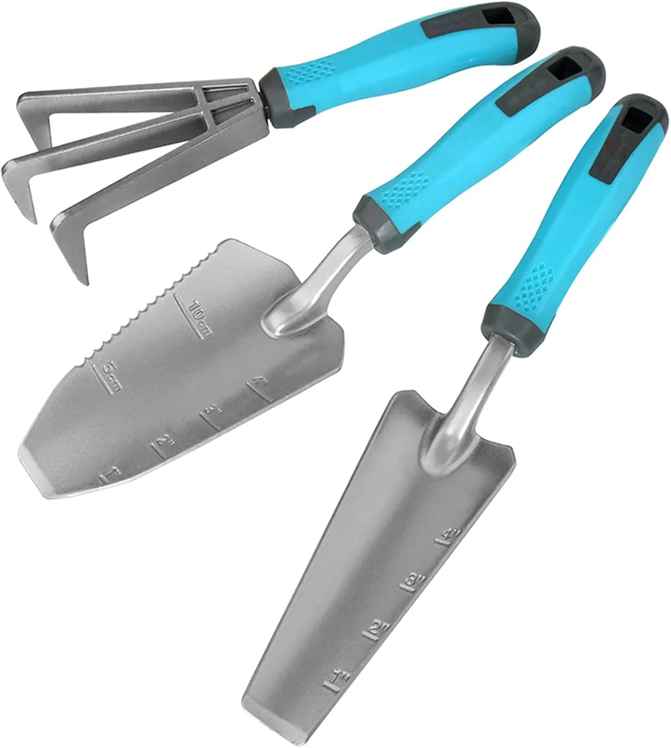 ست ابزار باغبانی SXPC آلیاژ آلومینیوم سه تکه شامل بیلچه کاشت، چنگک و بیل ست ابزار باغبانی SXPC آلیاژ آلومینیوم سه تکه شامل بیلچه کاشت، چنگک و بیل