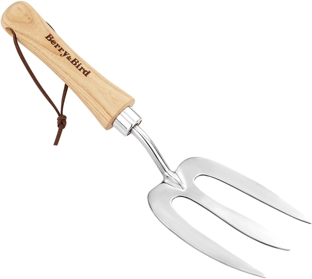 چنگال دستی باغبانی بری اند برد، چنگال علف هرز کن دستی استیل ضد زنگ، ابزار چنگال دستی سنتی باغبانی با دسته چوبی ارگونومیک از جنس چوب زبان گنجشک برای وجین کردن، کندن، کاشت و پرورش