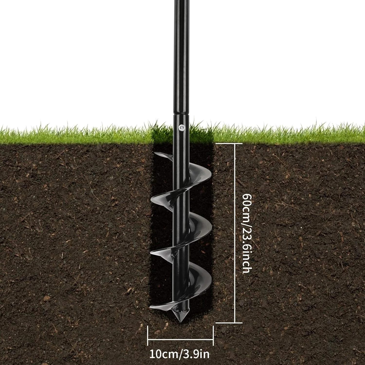 مته چاله کن باغی Laelr، مته چاله کن زمینی با دسته ضد لغزش، مته حلزونی باغی 3.9 اینچ در 23.6 اینچ، مته حلزونی کاشت سریع، مته حصار برای کاشت درخت، کشت عمیق، نهال مته چاله کن باغی Laelr، مته چاله کن زمینی با دسته ضد لغزش، مته حلزونی باغی 3.9 اینچ در 23.6 اینچ، مته حلزونی کاشت سریع، مته حصار برای کاشت درخت، کشت عمیق، نهال