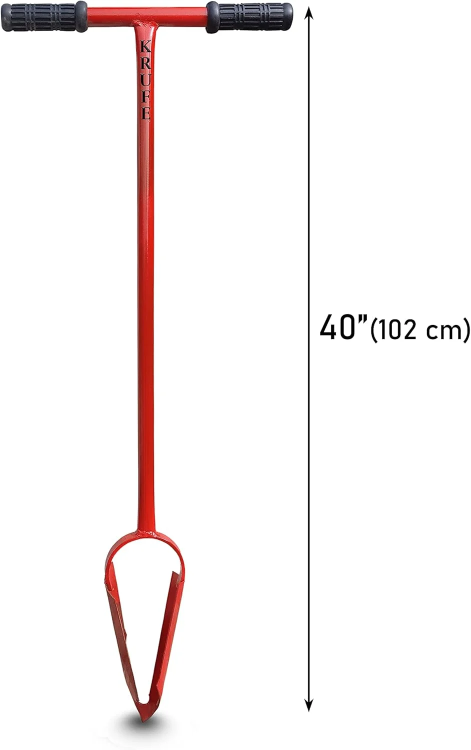 مته دستی چاله کن KRUFE | سایز مته 4 اینچ | مناسب برای کاشت | قرمز | حفر دستی پایه حصار | مته خاک | برای کاشت درخت، نهال، گیاهان پوششی، کشت عمیق، حفر بذر
