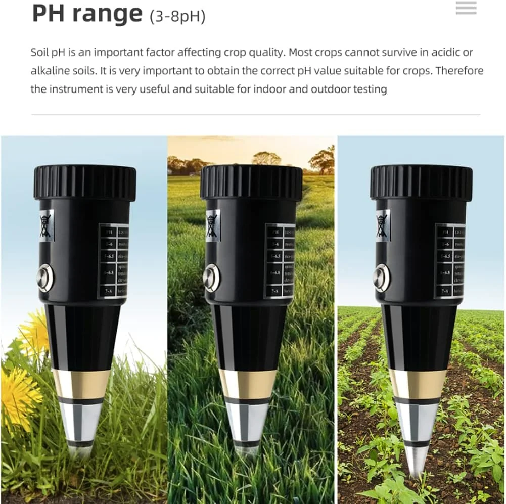 Morelian 2in1 Portable Soil Water Test Stripser Acidity Humidity Meter Garden Soil Analyzer Greenhouse Potted Crops Planting Cultivating Tool