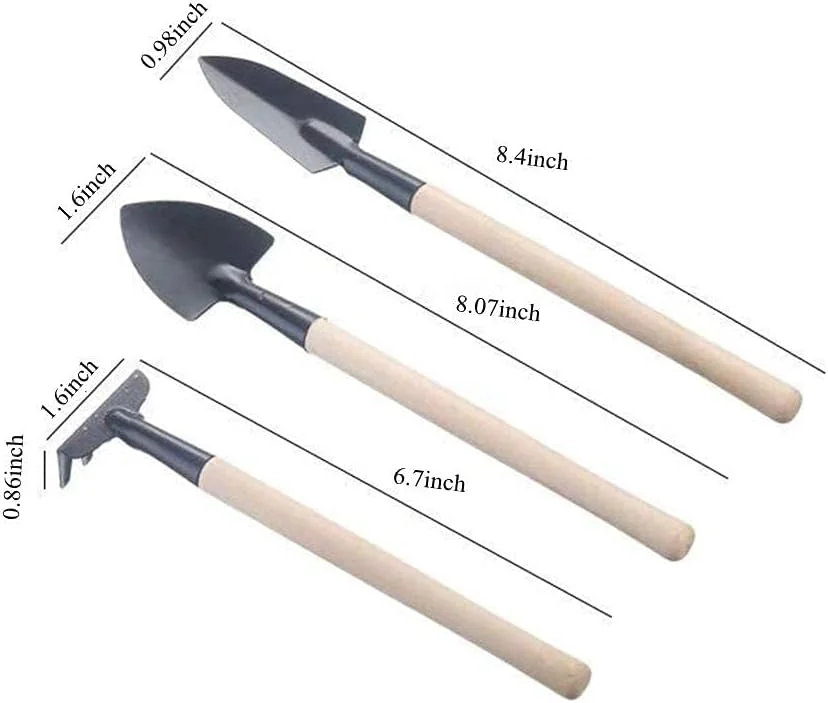 مجموعه ابزار باغبانی 3 تکه TYCA، کیت مینی باغبانی، ابزار گلدانی، دسته چوبی برای انتقال نشا، کاشت و وجین گل ها و نشاهای سبزیجات مجموعه ابزار باغبانی 3 تکه TYCA، کیت مینی باغبانی، ابزار گلدانی، دسته چوبی برای انتقال نشا، کاشت و وجین گل ها و نشاهای سبزیجات