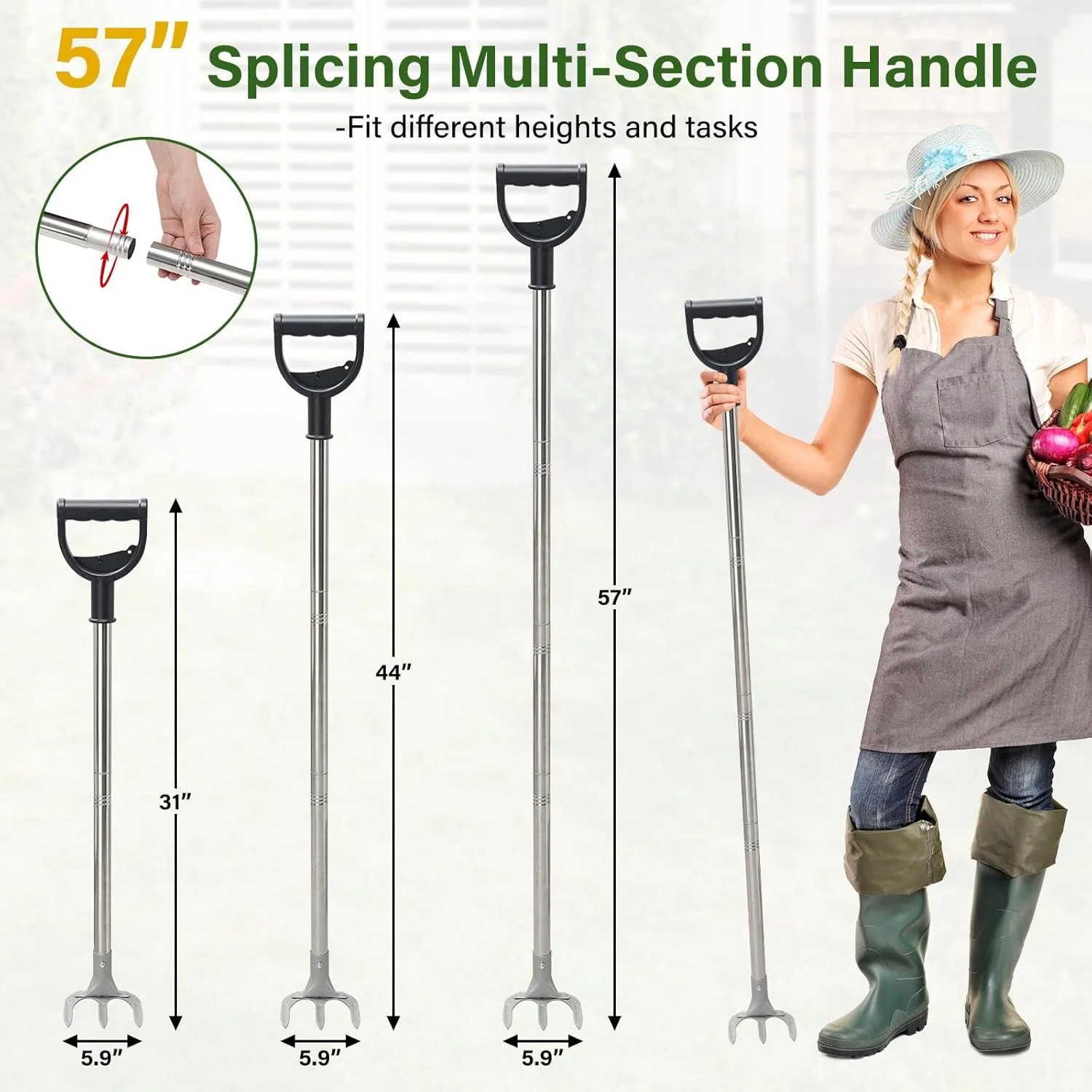 شن کش باغ، کولتیواتور سنگین با 3 شاخه، ابزار باغبانی وجین کش خاک با دسته بلند 57 اینچی، شن کش فلزی وجین برای حذف سریع علف های هرز، کولتیواتور، شل کردن خاک، کاشت شن کش باغ، کولتیواتور سنگین با 3 شاخه، ابزار باغبانی وجین کش خاک با دسته بلند 57 اینچی، شن کش فلزی وجین برای حذف سریع علف های هرز، کولتیواتور، شل کردن خاک، کاشت