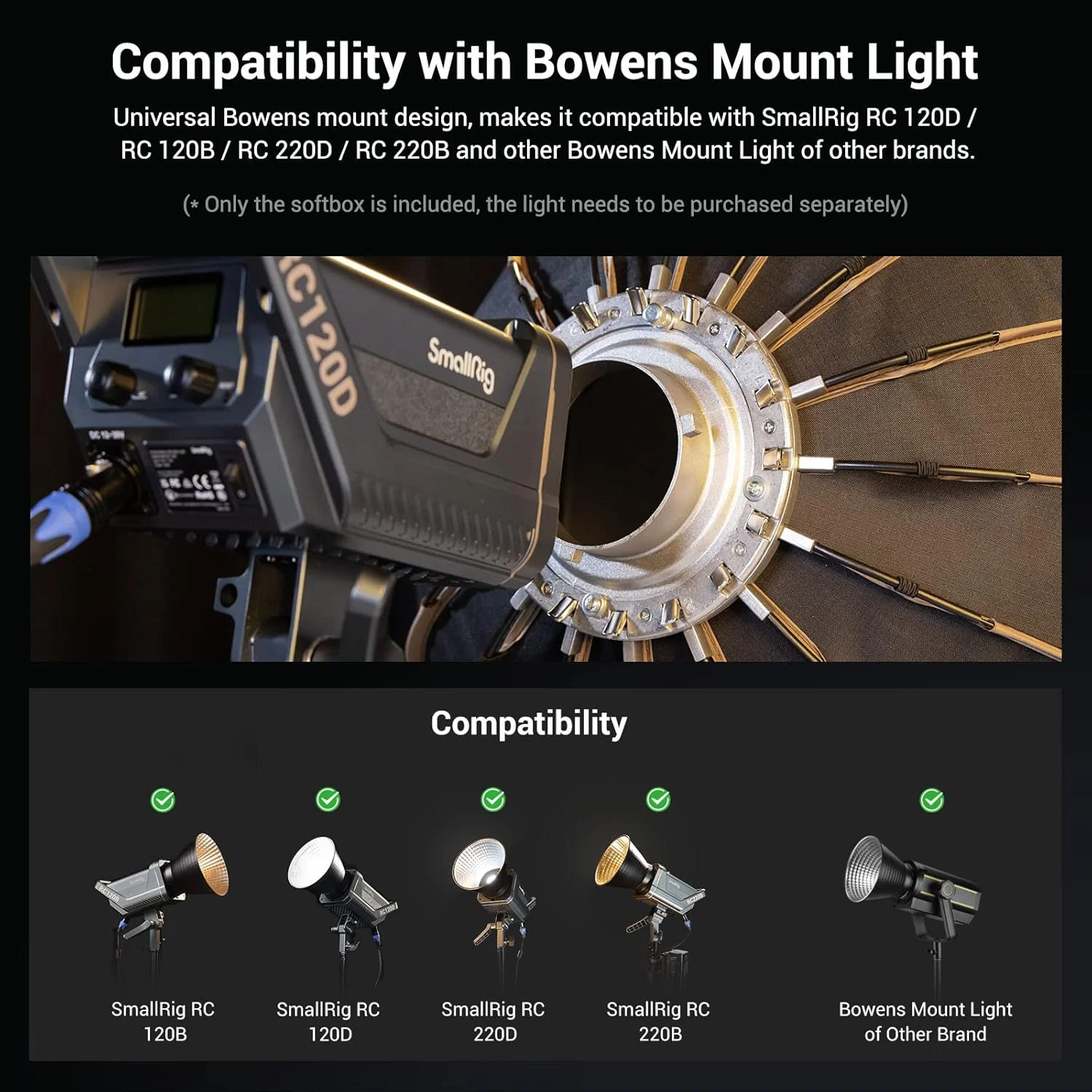نرم باکس سهموی رهاسازی سریع SmallRig، نرم باکس سهموی، سازگار با SmallRig RC 120D/RC 120B/RC 220D/RC220B و سایر نورهای مانت بوئنز (55 سانتی متر/21.6 اینچ) نرم باکس سهموی رهاسازی سریع SmallRig، نرم باکس سهموی، سازگار با SmallRig RC 120D/RC 120B/RC 220D/RC220B و سایر نورهای مانت بوئنز (55 سانتی متر/21.6 اینچ)