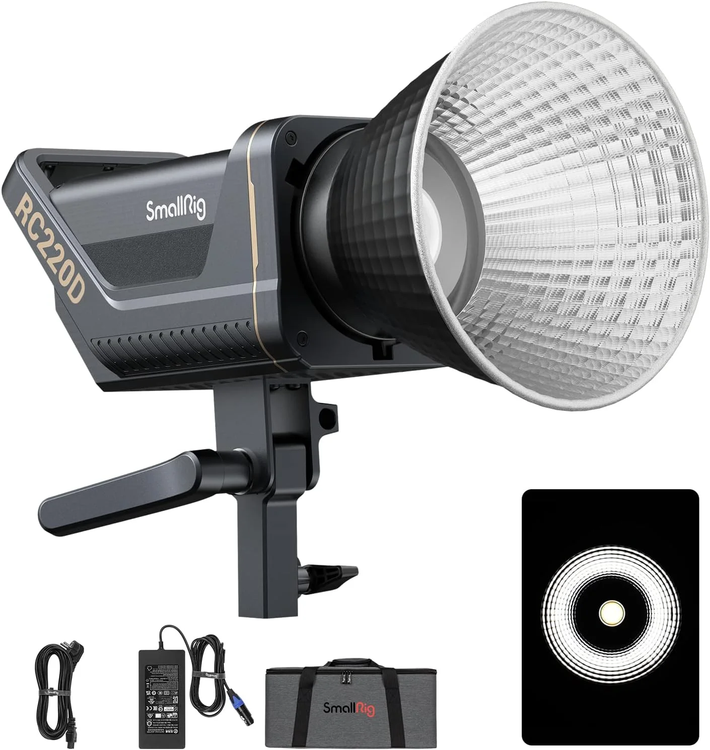 نور ویدئویی ال ای دی اسمال ریگ RC 220D 220W، نورافکن با پشتیبانی از 98700 لوکس در فاصله 1 متری، نورپردازی مداوم 5600K با CRI 95+ و TLCI 96+، با مانت بوئنز و کنترل از طریق اپلیکیشن - 3619 نور ویدئویی ال ای دی اسمال ریگ RC 220D 220W، نورافکن با پشتیبانی از 98700 لوکس در فاصله 1 متری، نورپردازی مداوم 5600K با CRI 95+ و TLCI 96+، با مانت بوئنز و کنترل از طریق اپلیکیشن - 3619