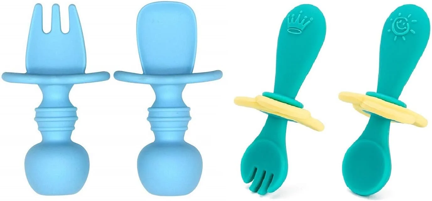 مجموعه 4 عددی قاشق و چنگال آموزشی کودک JYB با جعبه مسافرتی، ست ظروف تغذیه کودک نوپا، خود تغذیه، گرفتن آسان، ظروف سیلیکونی آموزشی برای نوزادان و کودکان مجموعه 4 عددی قاشق و چنگال آموزشی کودک JYB با جعبه مسافرتی، ست ظروف تغذیه کودک نوپا، خود تغذیه، گرفتن آسان، ظروف سیلیکونی آموزشی برای نوزادان و کودکان