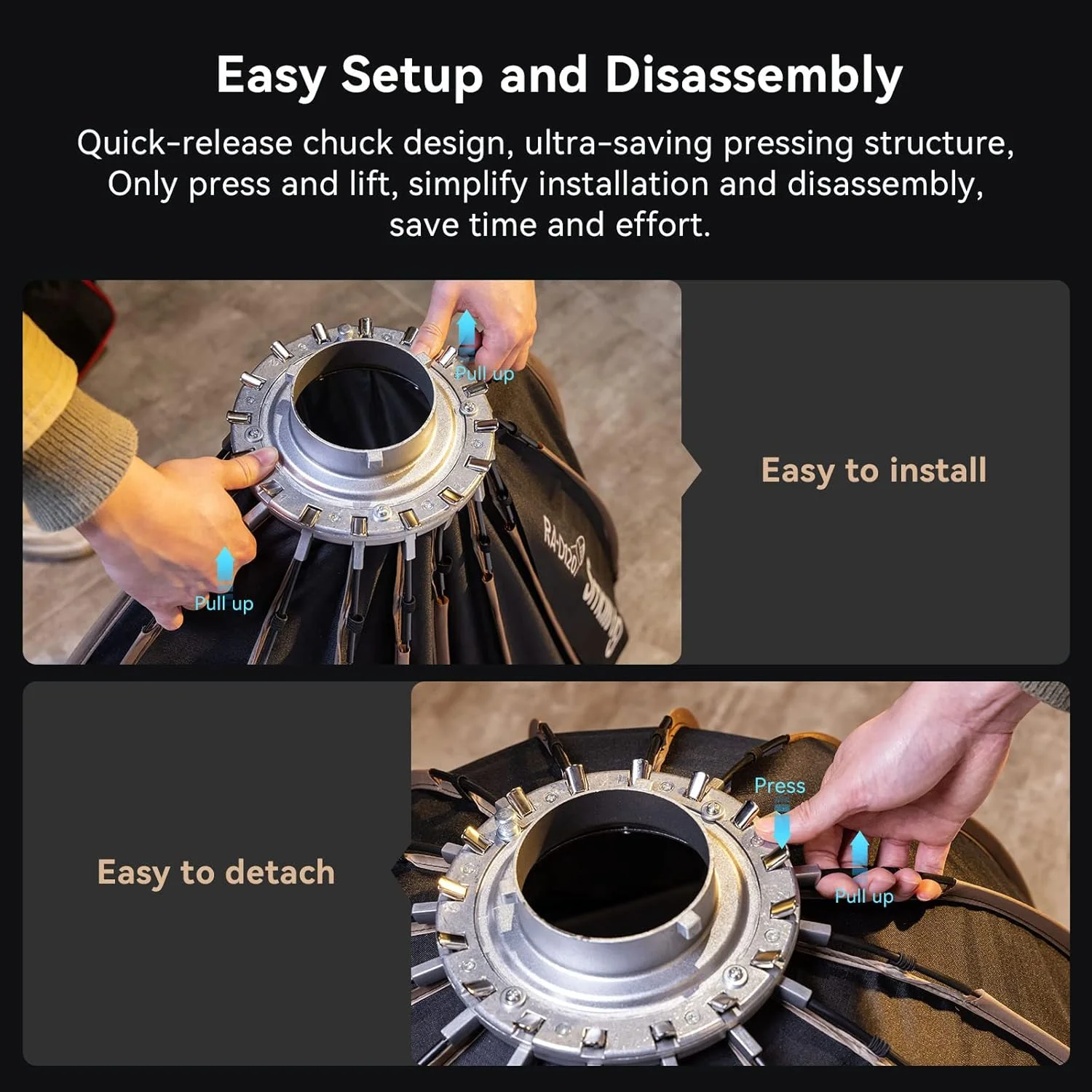 نرم باکس پارابولیک با رهاسازی سریع اسمال ریگ، سازگار با SmallRig RC 120D/RC 120B/RC 220D/RC220B و سایر نورهای دارای مانت بوئنز (120 سانتی متر / 47.2 اینچ) نرم باکس پارابولیک با رهاسازی سریع اسمال ریگ، سازگار با SmallRig RC 120D/RC 120B/RC 220D/RC220B و سایر نورهای دارای مانت بوئنز (120 سانتی متر / 47.2 اینچ)