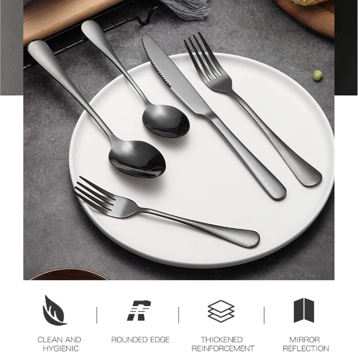 ست کارد و چنگال مسافرتی قابل حمل GTGR Heywood با جعبه، استیل ضد زنگ 18/8، ست کارد و چنگال مشکی شامل چاقو، چنگال و قاشق با جعبه، ست ظروف قابل استفاده مجدد برای جعبه ناهار و کمپینگ (مشکی) ست کارد و چنگال مسافرتی قابل حمل GTGR Heywood با جعبه، استیل ضد زنگ 18/8، ست کارد و چنگال مشکی شامل چاقو، چنگال و قاشق با جعبه، ست ظروف قابل استفاده مجدد برای جعبه ناهار و کمپینگ (مشکی)