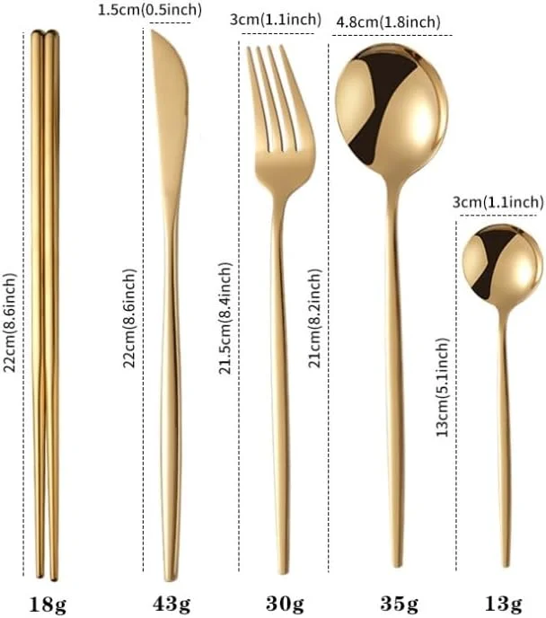 ست ظروف غذاخوری آشپزخانه GZLQHD، استیل ضد زنگ 401، چاقو، چنگال، قاشق و چاپستیک استیل، ست 30 تکه کارد و چنگال جعبه هدیه 6 نفره (طلایی صورتی) ست ظروف غذاخوری آشپزخانه GZLQHD، استیل ضد زنگ 401، چاقو، چنگال، قاشق و چاپستیک استیل، ست 30 تکه کارد و چنگال جعبه هدیه 6 نفره (طلایی صورتی)