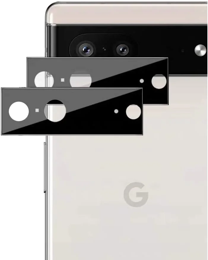 محافظ صفحه نمایش شیشه ای QINOUK برای [بسته 2 عددی] گوشی Google Pixel 7، محافظ لنز دوربین شیشه ای حرارت دیده HD [ضد خش]، بسته 2 عددی، مشکی - مناسب برای Google Pixel 7