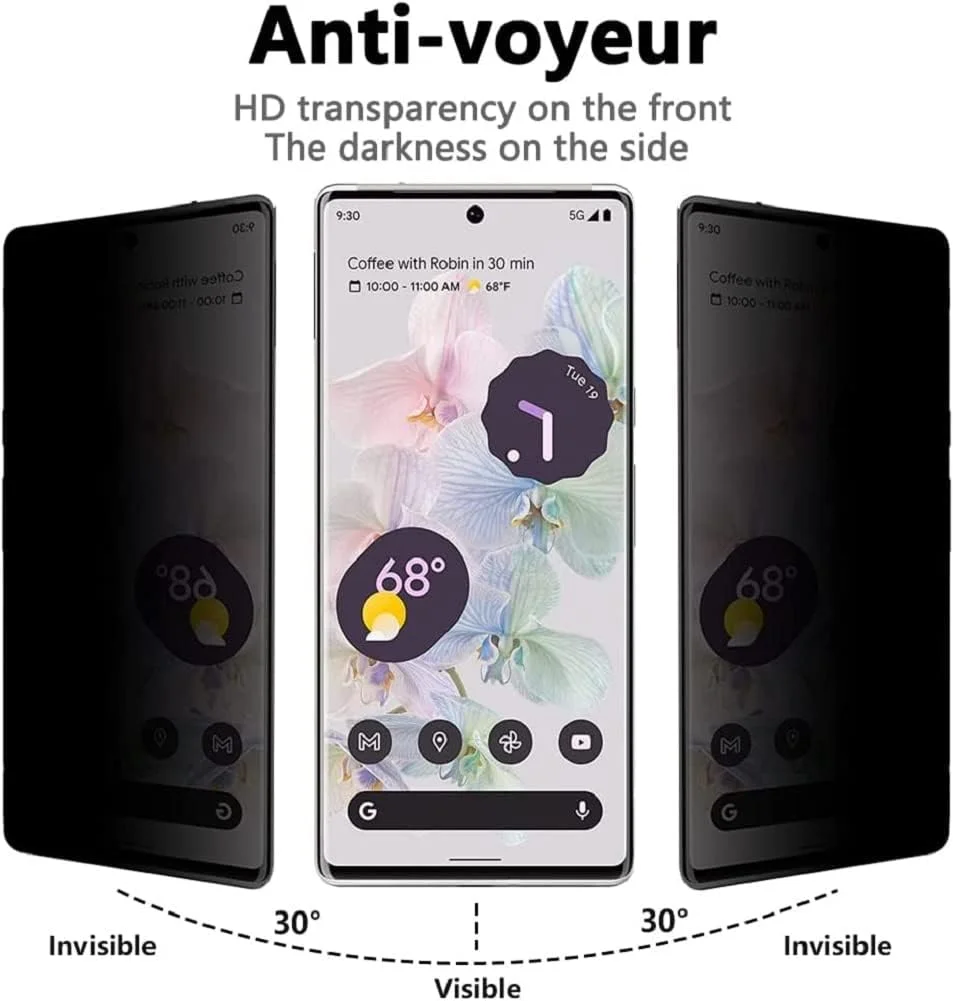 محافظ صفحه نمایش ضد جاسوسی Hkess بسته 2 عددی برای Google Pixel 6 - محافظ صفحه نمایش حریم خصوصی تمام صفحه، فیلم شیشه ای حرارت دیده سه بعدی، محافظ پوشش کامل ضد خراش با سختی 9H محافظ صفحه نمایش ضد جاسوسی Hkess بسته 2 عددی برای Google Pixel 6 - محافظ صفحه نمایش حریم خصوصی تمام صفحه، فیلم شیشه ای حرارت دیده سه بعدی، محافظ پوشش کامل ضد خراش با سختی 9H