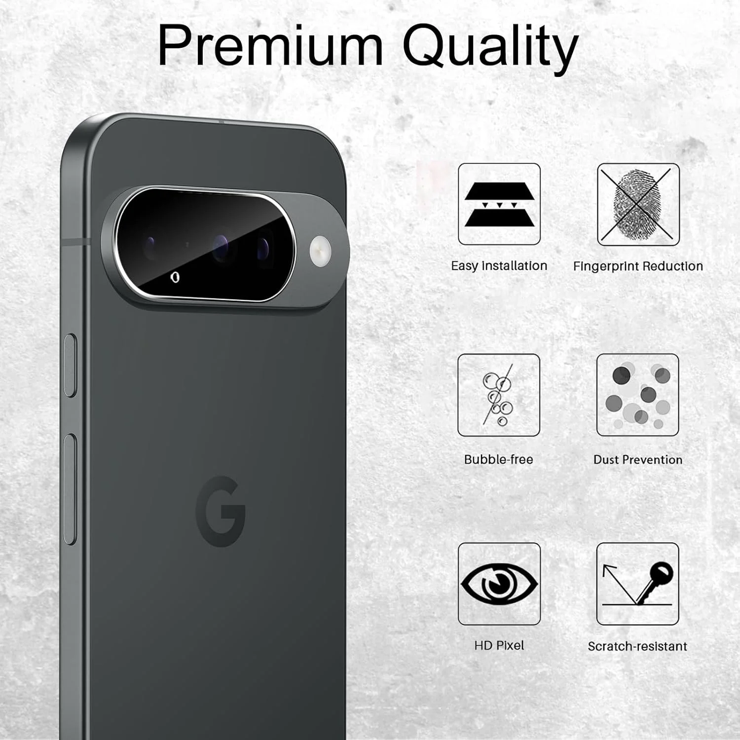 محافظ لنز دوربین TUTUO سازگار با Google Pixel 10 (بسته 4 عددی)، شیشه حرارت دیده، بدون حباب، ضد خش، نصب آسان HD