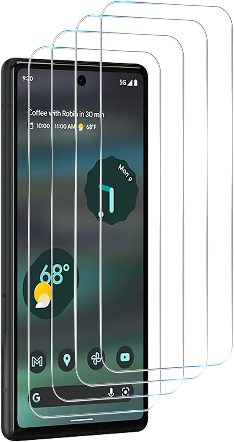 GMUJIAO [4 Pack] Compatible with Google Pixel 7a for Screen Protector,Tempered Glass Full Screen Protection,Google Pixel 7a Screen Protector,Tempered Glass HD[Scratch Resistant]-Transparent