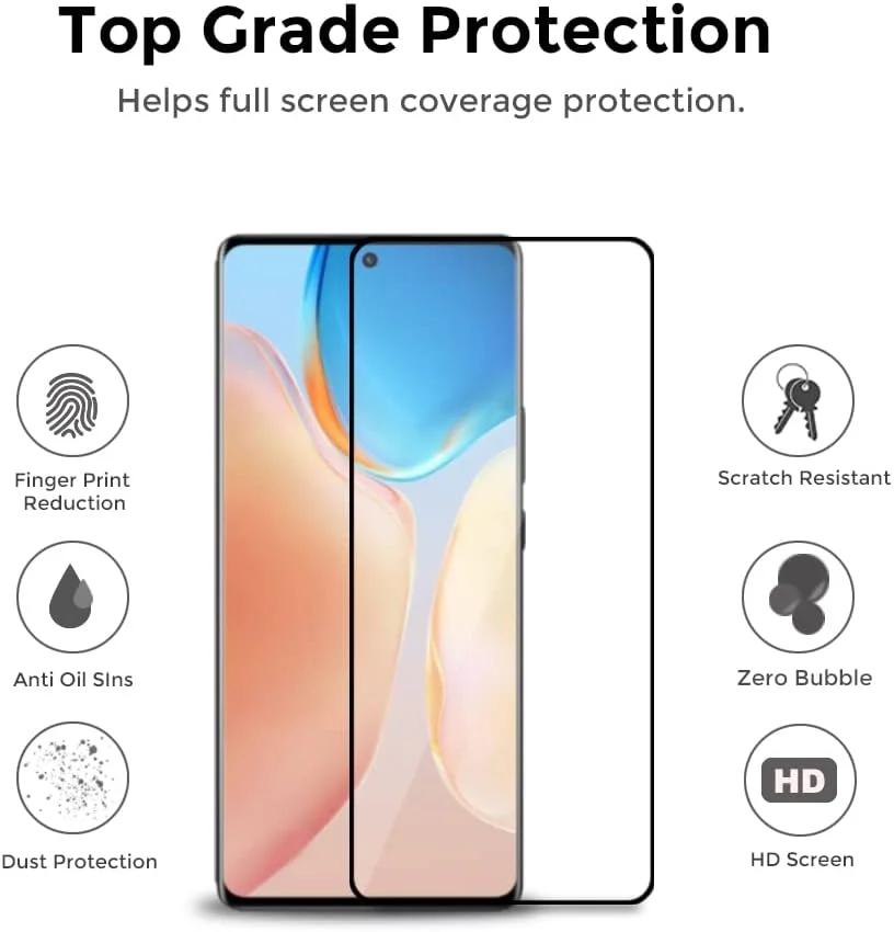 محافظ صفحه نمایش O Ozone [بسته 2 عددی] برای Google Pixel 8 Pro، محافظ صفحه نمایش با پوشش کامل مقاوم در برابر خش با سختی 9H، محافظ صفحه شیشه ای حرارت دیده فوق العاده نازک HD - مشکی