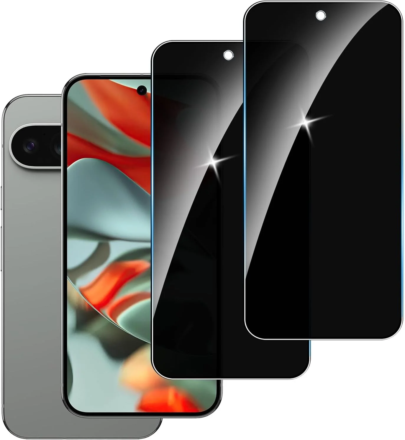 محافظ صفحه نمایش حریم خصوصی Lyphpe (2 عددی) برای Google Pixel 9 Pro XL، شیشه حرارت دیده 9H، فیلم ضد جاسوسی، سازگار با قاب Google Pixel 9 Pro XL، نصب آسان