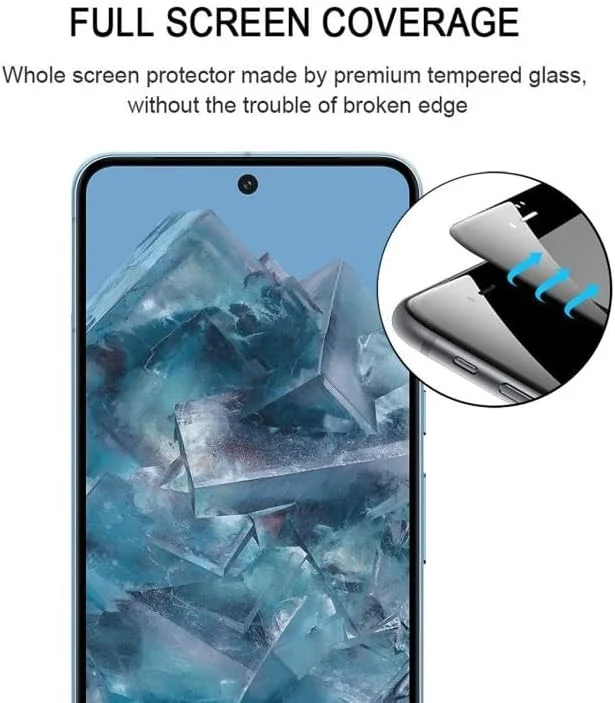 SHIHUI Tempered Glass Film For Google Pixel 8 Pro Full Glue 9H HD 3D Curved Edge Tempered Glass Film
