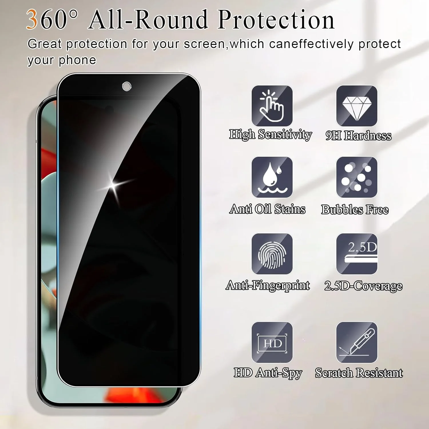 محافظ صفحه نمایش حریم خصوصی Lyphpe (2 عددی) برای Google Pixel 9 Pro XL، شیشه حرارت دیده 9H، فیلم ضد جاسوسی، سازگار با قاب Google Pixel 9 Pro XL، نصب آسان محافظ صفحه نمایش حریم خصوصی Lyphpe (2 عددی) برای Google Pixel 9 Pro XL، شیشه حرارت دیده 9H، فیلم ضد جاسوسی، سازگار با قاب Google Pixel 9 Pro XL، نصب آسان