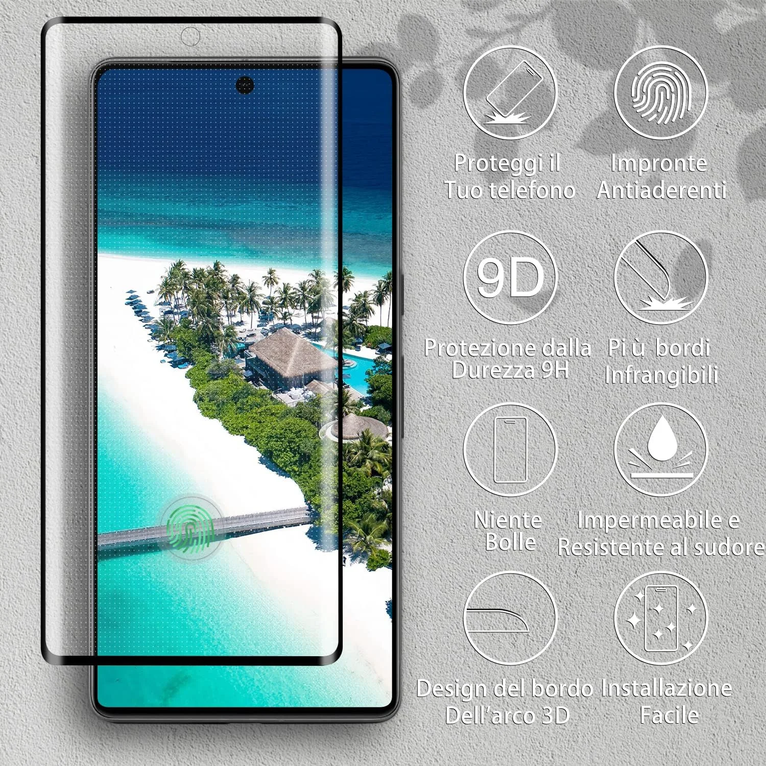 Pokolan Screen Protector for Google Pixel 7 Pro, 3D Full Coverage, 9H Hardness, HD Screen Protector, Anti-Scratch, Anti Fingerprint, Bubble-Free
