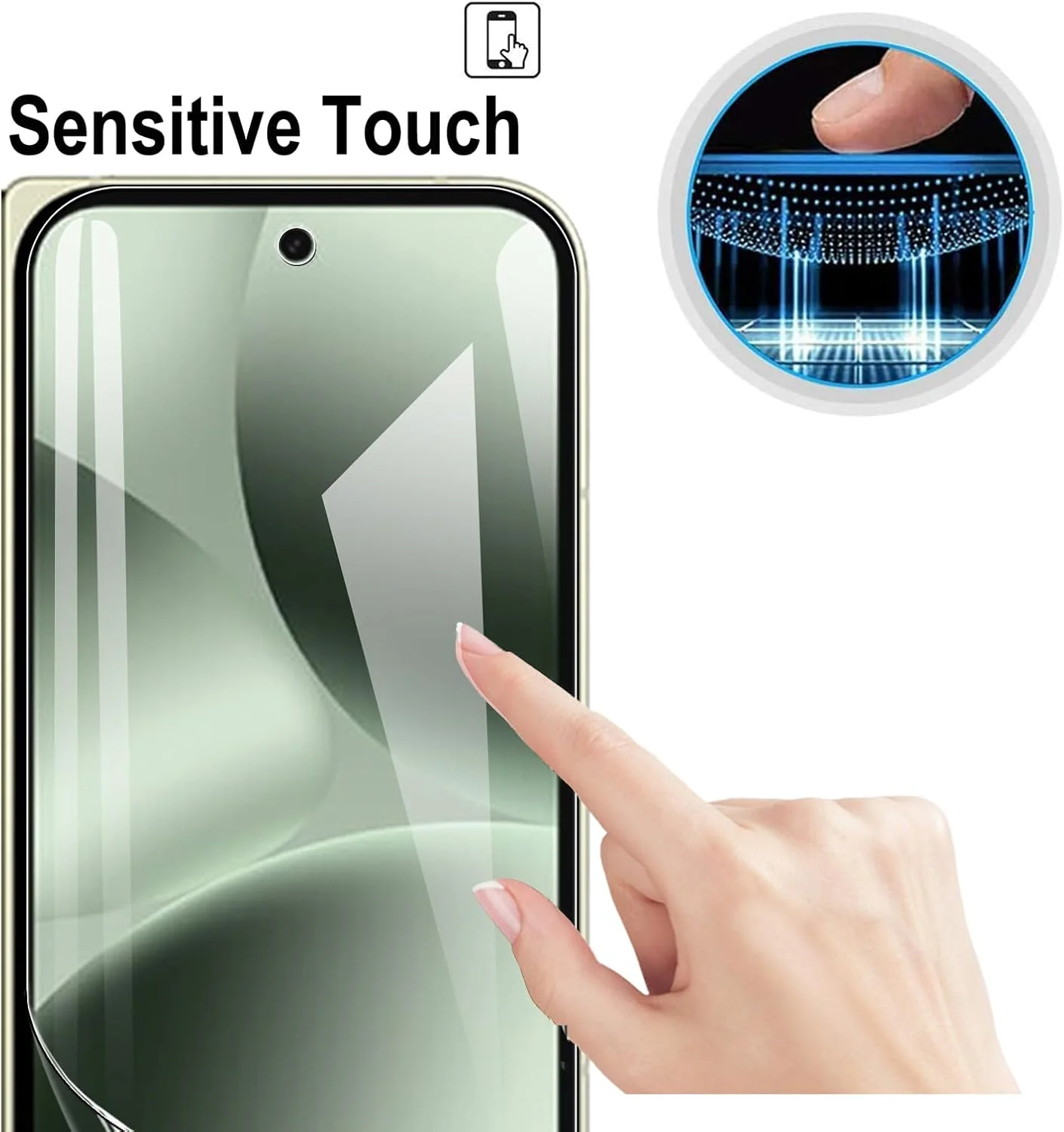 محافظ صفحه نمایش داخلی و خارجی 2+2 عددی KZIOACSH برای Google Pixel 10 Pro Fold، وضوح HD، لبه الاستیک، TPU نرم، باز کردن قفل اثر انگشت، ضد خش، پوشش فیلم بدون حباب