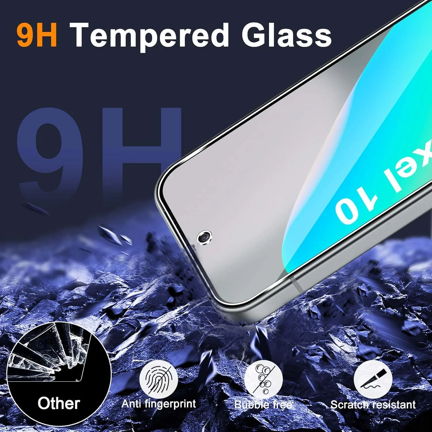 محافظ صفحه نمایش شیشه ای حرارت دیده GEEMEE برای گوگل پیکسل 10 و فیلم محافظ دوربین، 2 + 2 عدد، سختی 9H، محافظ صفحه نمایش شیشه ای حرارت دیده با حساسیت بالا