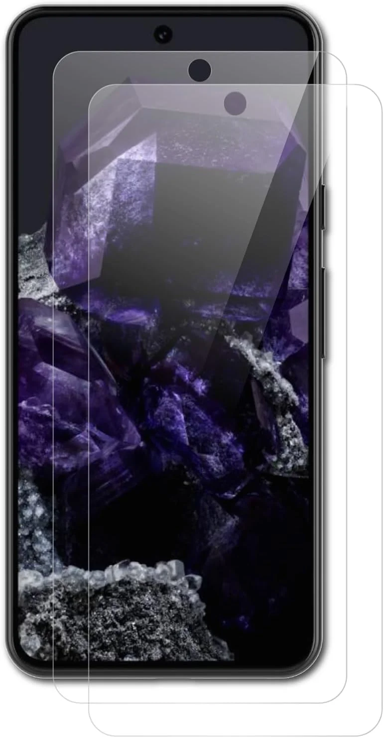محافظ صفحه نمایش AICEK بسته 2 عددی سازگار با Google Pixel 8، محافظ صفحه نمایش شیشه ای حرارت دیده برای Google Pixel 8، محافظ صفحه نمایش شیشه ای، محافظ صفحه نمایش شیشه ای حرارت دیده