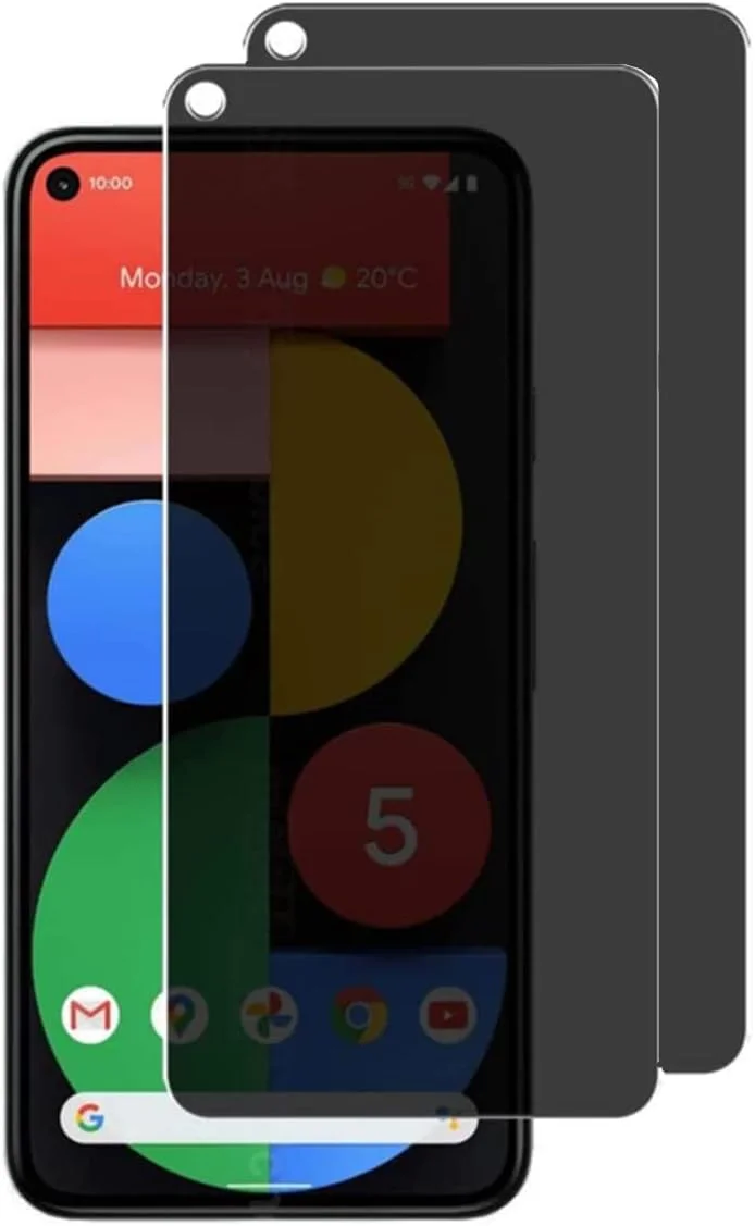 محافظ صفحه نمایش حریم خصوصی Fiokxie، بسته 2 عددی، برای Google Pixel 4A - محافظ صفحه نمایش حریم خصوصی تمام صفحه، فیلم شیشه ای سخت شده سه بعدی، سختی 9H، محافظ پوشش کامل ضد خش