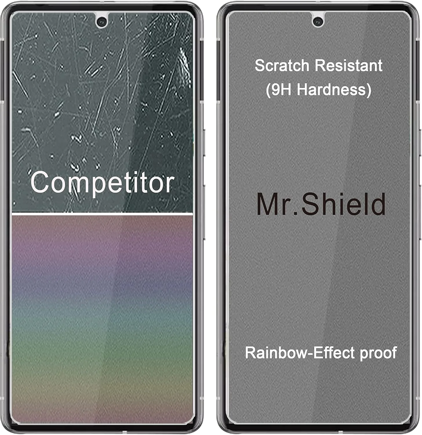 محافظ صفحه نمایش شیشه ای [3 عددی] Mr.Shield، طراحی شده برای گوگل پیکسل 7 [شیشه ژاپنی با سختی 9H]