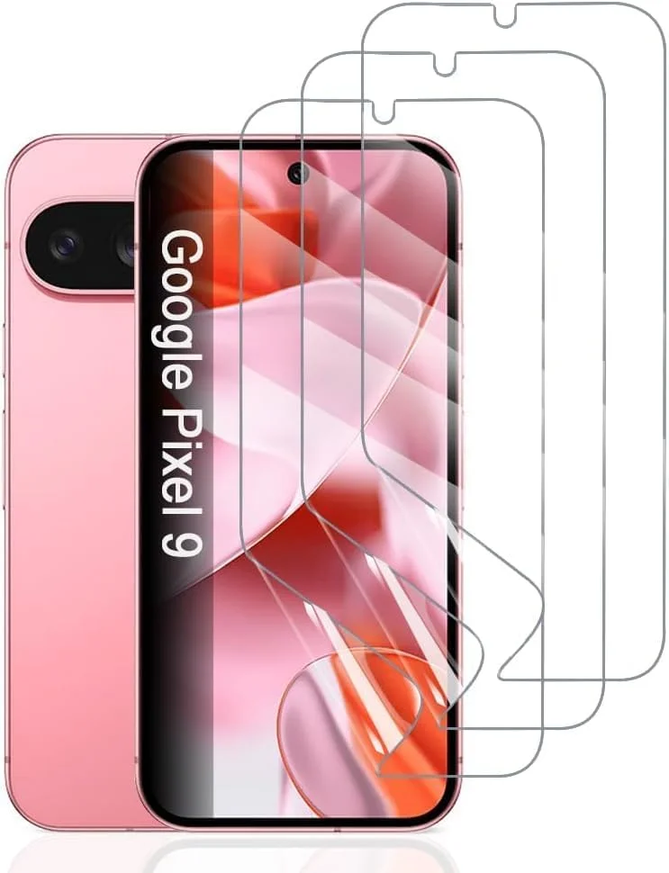 محافظ صفحه نمایش هیدروژلی Hhfcryst بسته 3 عددی برای گوگل پیکسل 9، فیلم محافظ TPU، محافظ صفحه نمایش نرم و شفاف HD، مقاوم در برابر خراش، بدون حباب (غیر شیشه ای)