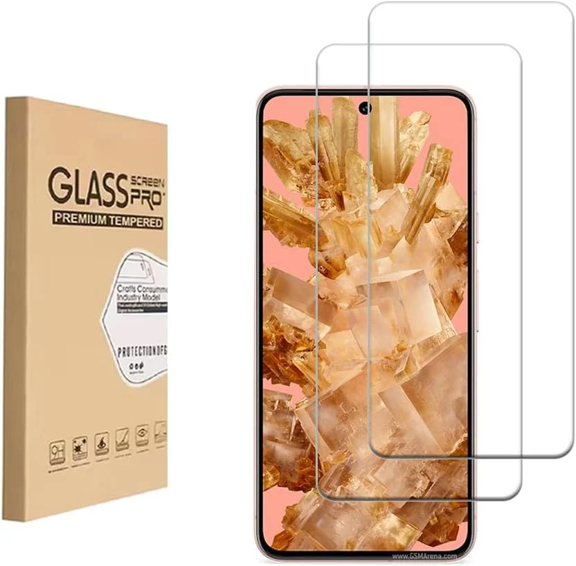 محافظ صفحه نمایش شونویگ [بسته 2 عددی] طراحی شده برای گوگل پیکسل 8، شیشه حرارت دیده با سختی 9H، جلوگیری از خراش، نصب آسان، بدون حباب