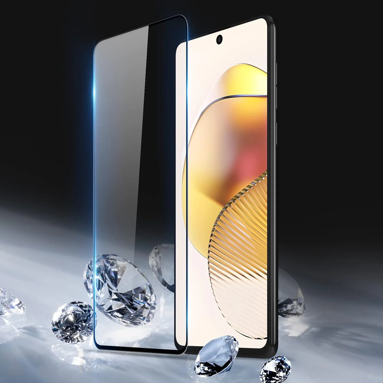 محافظ صفحه نمایش سازگار با Google Pixel 9a از QJONSIU، [2 عدد] محافظ صفحه نمایش تمام صفحه، [2 عدد] محافظ لنز دوربین شیشه ای حرارت دیده شفاف HD، [ضد خش]