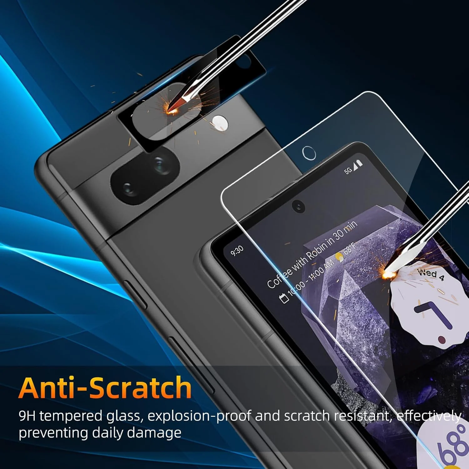 محافظ صفحه نمایش و لنز دوربین گوشی گوگل پیکسل 8A مدل Fycyko (بسته 2+2 عددی)، شیشه حرارت دیده 9H، ضد خش، شفافیت HD محافظ صفحه نمایش و لنز دوربین گوشی گوگل پیکسل 8A مدل Fycyko (بسته 2+2 عددی)، شیشه حرارت دیده 9H، ضد خش، شفافیت HD