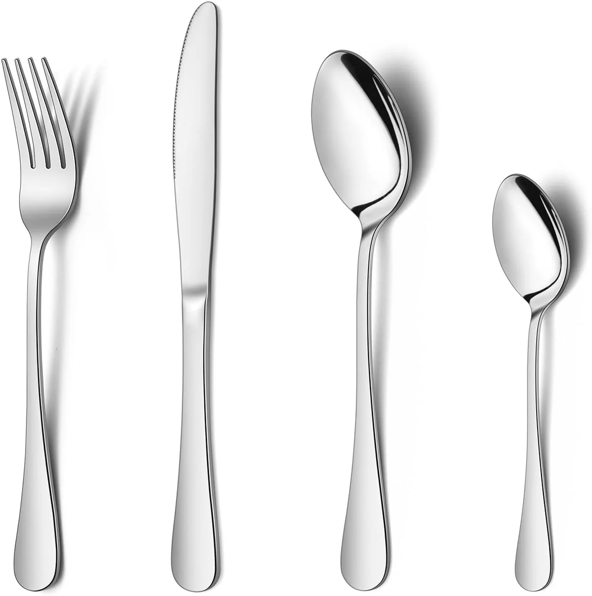 ست قاشق و چنگال 24 پارچه E-far، ست کارد و چنگال استیل ضد زنگ، لوازم غذاخوری برای 6 نفر، قاشق، چنگال، چاقو برای آشپزخانه منزل، ظروف غذاخوری برای شام، طراحی ساده و پرداخت آینه ای، قابل شستشو در ماشین ظرفشویی ست قاشق و چنگال 24 پارچه E-far، ست کارد و چنگال استیل ضد زنگ، لوازم غذاخوری برای 6 نفر، قاشق، چنگال، چاقو برای آشپزخانه منزل، ظروف غذاخوری برای شام، طراحی ساده و پرداخت آینه ای، قابل شستشو در ماشین ظرفشویی