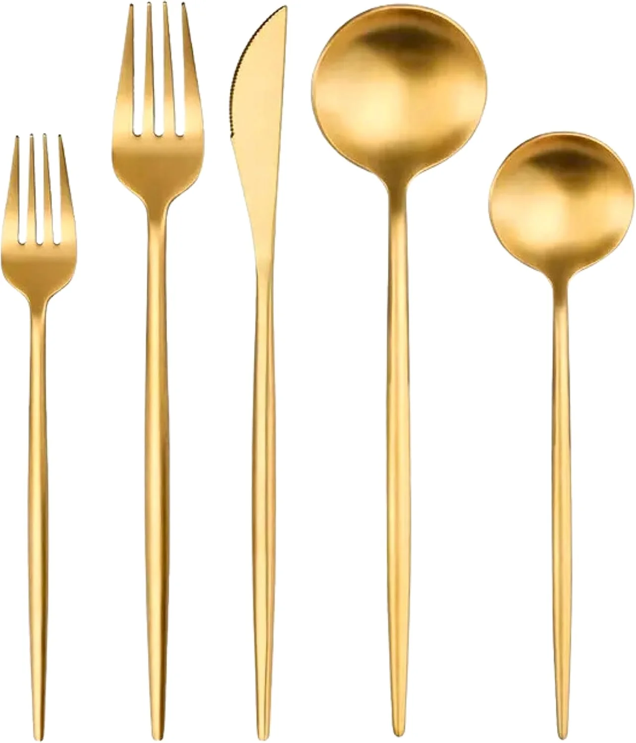 ست کارد و چنگال طلایی مات FDTY، مناسب برای 4 نفر، ست قاشق و چنگال استیل ضد زنگ، ست لوازم آشپزخانه شامل قاشق، چنگال و چاقو، پرداخت ساتن ست کارد و چنگال طلایی مات FDTY، مناسب برای 4 نفر، ست قاشق و چنگال استیل ضد زنگ، ست لوازم آشپزخانه شامل قاشق، چنگال و چاقو، پرداخت ساتن