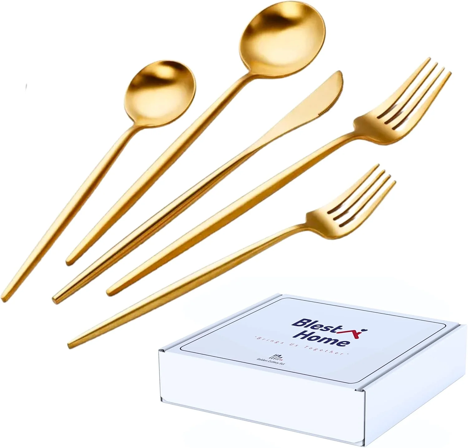 ست کارد و چنگال طلایی مات FDTY، مناسب برای 4 نفر، ست قاشق و چنگال استیل ضد زنگ، ست لوازم آشپزخانه شامل قاشق، چنگال و چاقو، پرداخت ساتن ست کارد و چنگال طلایی مات FDTY، مناسب برای 4 نفر، ست قاشق و چنگال استیل ضد زنگ، ست لوازم آشپزخانه شامل قاشق، چنگال و چاقو، پرداخت ساتن