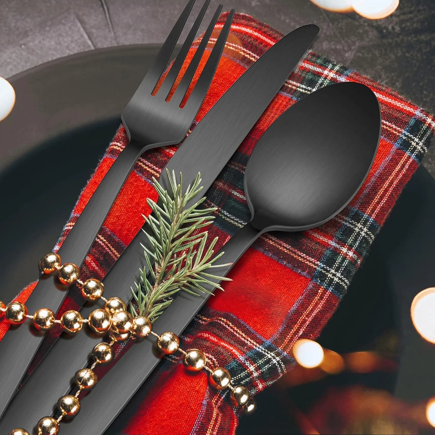 ست столовых приборов مشکی مات E-far، 20 تکه، سرویس столовых приборов استیل ضد زنگ برای 4 نفر، столовых приборов فلزی شامل چنگال/قاشق/چاقو، لبه مربعی و قابل شستشو در ماشین ظرفشویی ست столовых приборов مشکی مات E-far، 20 تکه، سرویس столовых приборов استیل ضد زنگ برای 4 نفر، столовых приборов فلزی شامل چنگال/قاشق/چاقو، لبه مربعی و قابل شستشو در ماشین ظرفشویی