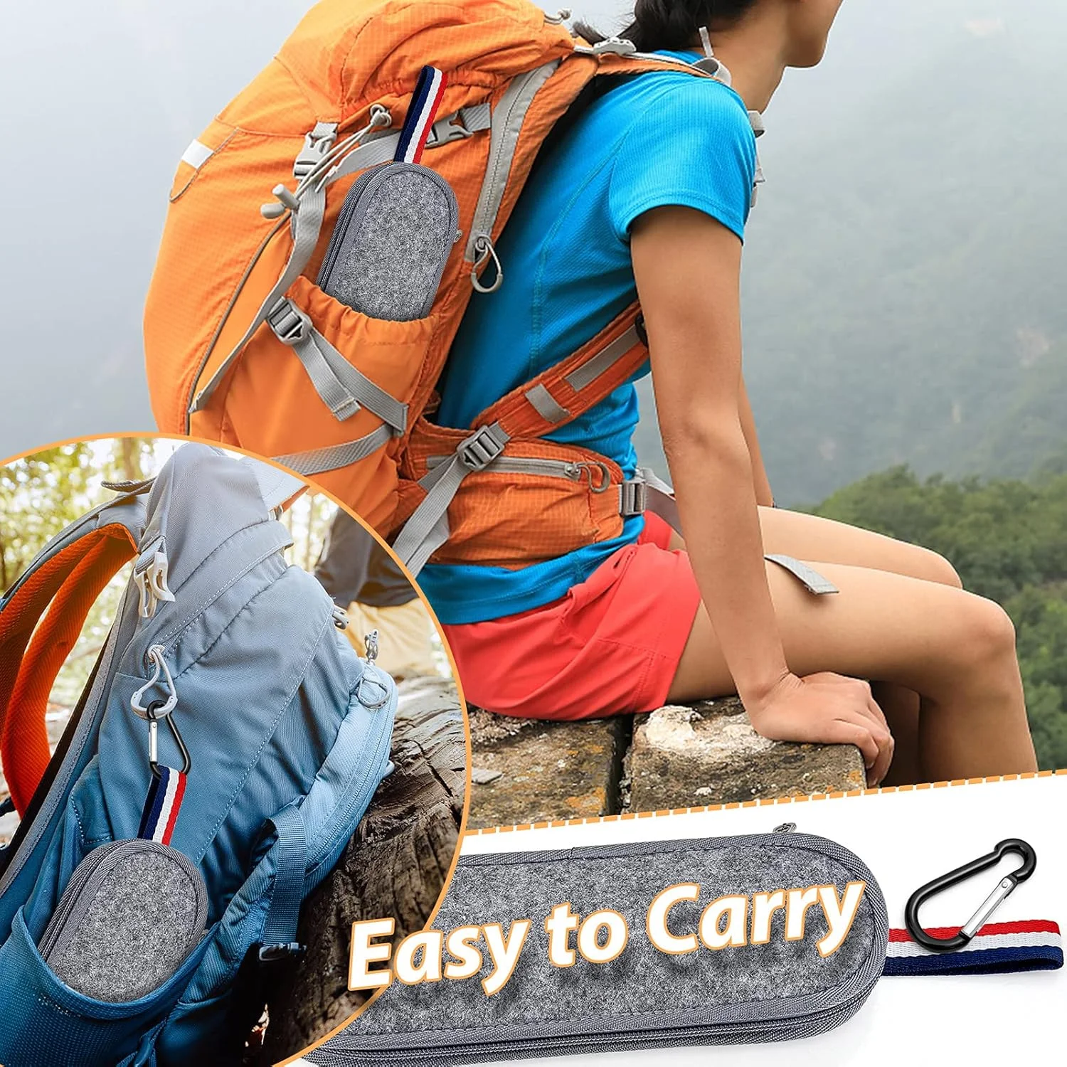 ست کارد و چنگال مسافرتی مشکی مات E-far، ست 8 تکه فلزی نقره ای مسافرتی قابل حمل برای کمپینگ، کارد و چنگال قابل استفاده مجدد شامل چاقو، چنگال، قاشق، چاپستیک، نی - کیف خاکستری ذغالی ست کارد و چنگال مسافرتی مشکی مات E-far، ست 8 تکه فلزی نقره ای مسافرتی قابل حمل برای کمپینگ، کارد و چنگال قابل استفاده مجدد شامل چاقو، چنگال، قاشق، چاپستیک، نی - کیف خاکستری ذغالی