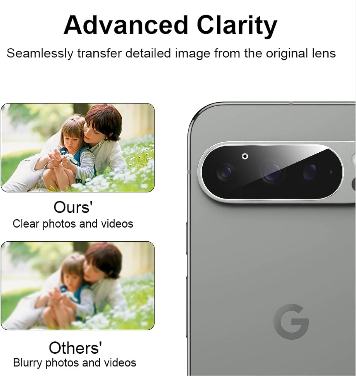 محافظ لنز دوربین فوق باریک سازگار با گوگل پیکسل 9 پرو XL، شیشه حرارت دیده HD [مقاوم در برابر خراش] محافظ دوربین برای گوگل پیکسل 9 پرو XL