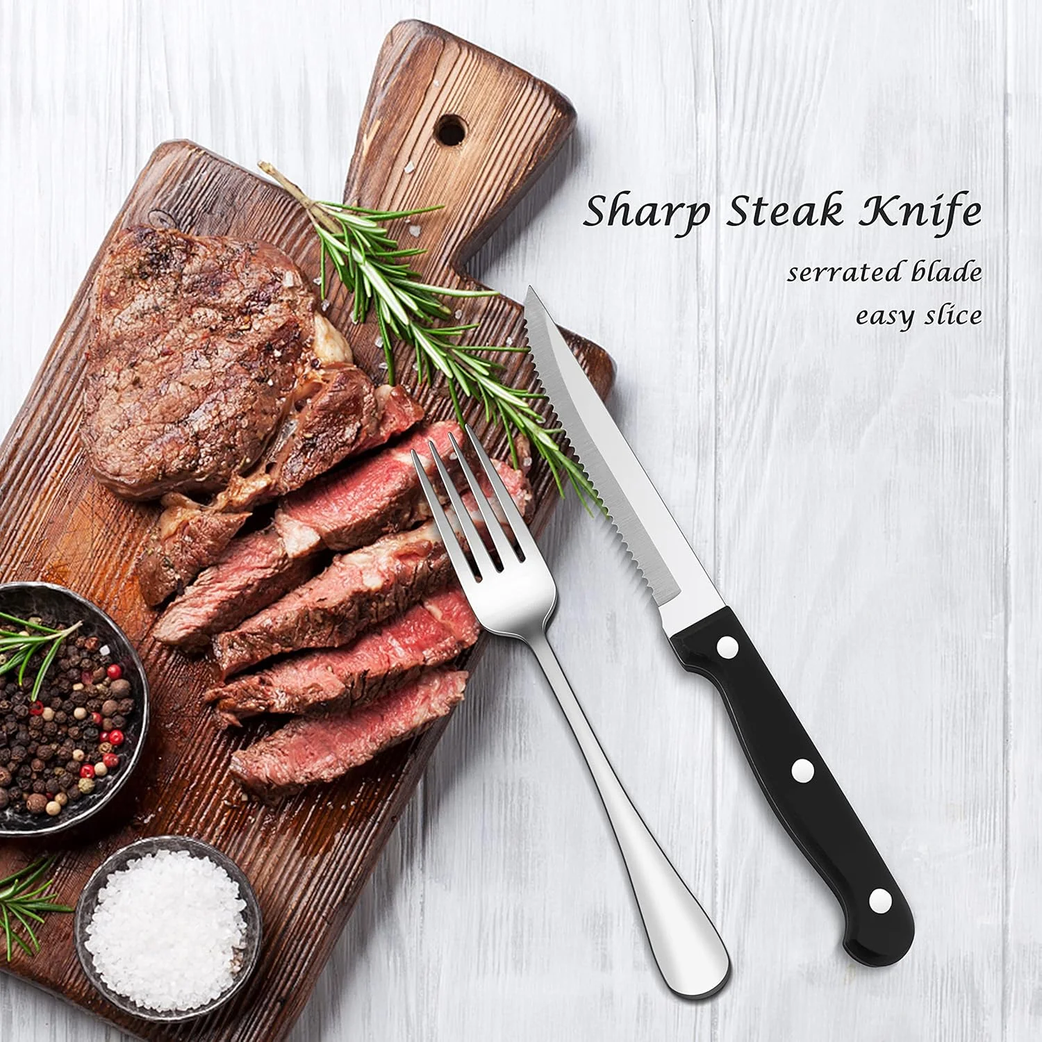 ست کارد و چنگال ۲۴ پارچه E-far، ست столовые نقره ای استیل ضد زنگ برای ۴ نفر، شامل قاشق سوپ، چنگال سالاد، چاقو استیک، طراحی ساده و پرداخت آینه ای، قابل شستشو در ماشین ظرفشویی