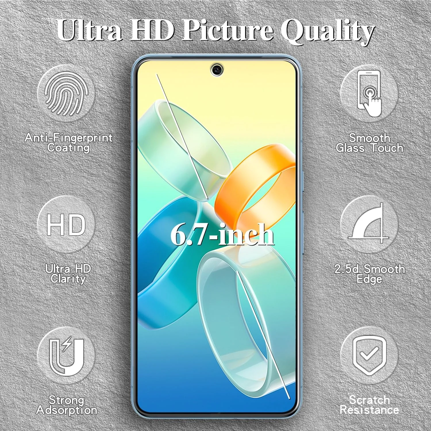 محافظ صفحه نمایش Kesuwe [بسته 3 عددی] برای Google Pixel 8 Pro، ضد خش، ضد اثر انگشت و بدون حباب، محافظ صفحه نمایش شیشه ای سخت با درجه سختی 9H، فیلم محافظ صفحه نمایش HD، سازگار با قاب
