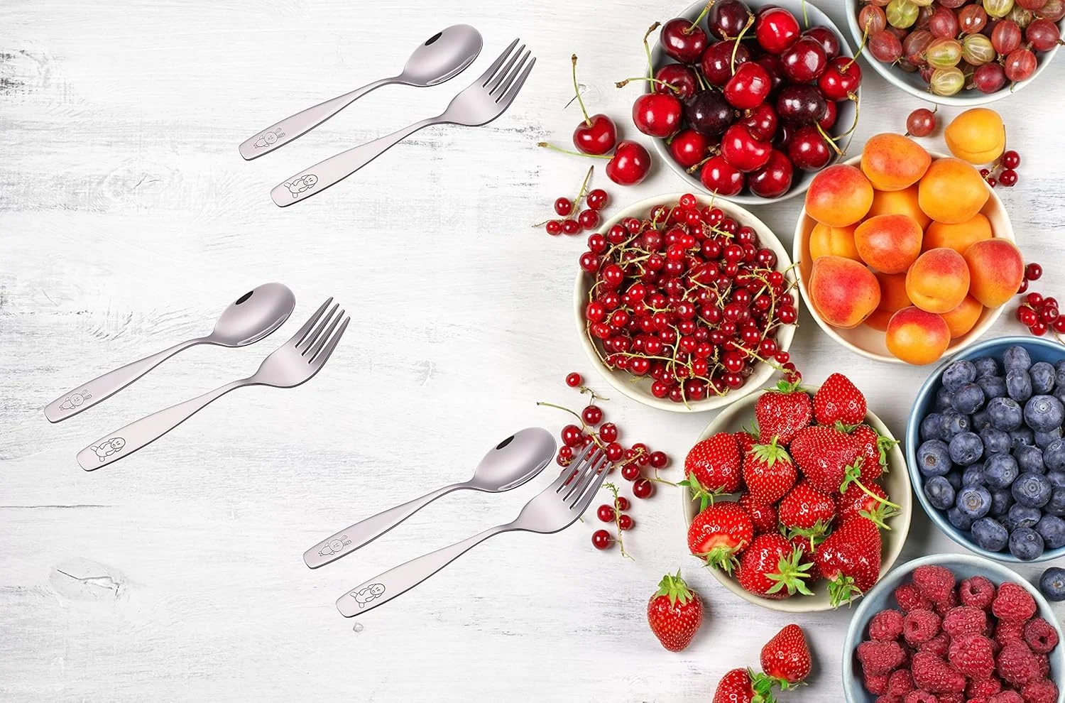 ست столовых приборов کودکان Exzact 12 تکه استیل ضد زنگ - 6 عدد چنگال و 6 عدد قاشق کودکانه - ظروف/قاشق چنگال کودک نوپا - حکاکی سگ و خرگوش ست столовых приборов کودکان Exzact 12 تکه استیل ضد زنگ - 6 عدد چنگال و 6 عدد قاشق کودکانه - ظروف/قاشق چنگال کودک نوپا - حکاکی سگ و خرگوش