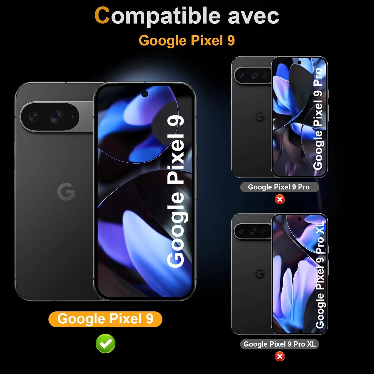 Locofun Privacy Screen for Google Pixel 9 5G for Tempered Glass, [2+2 Pieces] Anti Spy Tempered Glass Protection Glass and Camera Protection, 9H Hardness Privacy Film, Anti-Scratch Privacy Screen