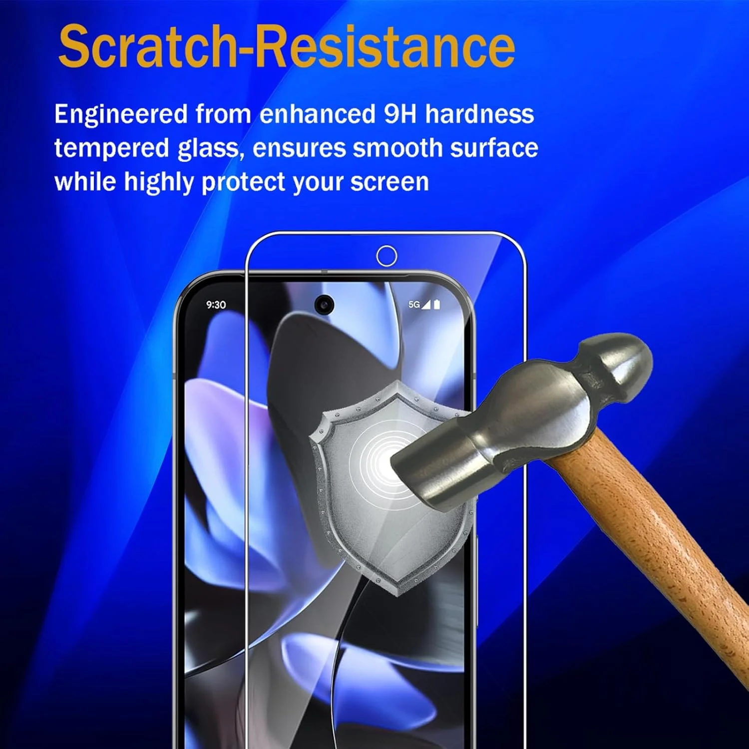 محافظ صفحه نمایش شیشه ای حرارت دیده Dlxiks بسته 3+3 برای Google Pixel 9 Pro، بسته 3 عددی محافظ صفحه نمایش با 3 محافظ دوربین، سختی 9H، ضد خش، محافظ صفحه نمایش HD شفاف برای گوگل