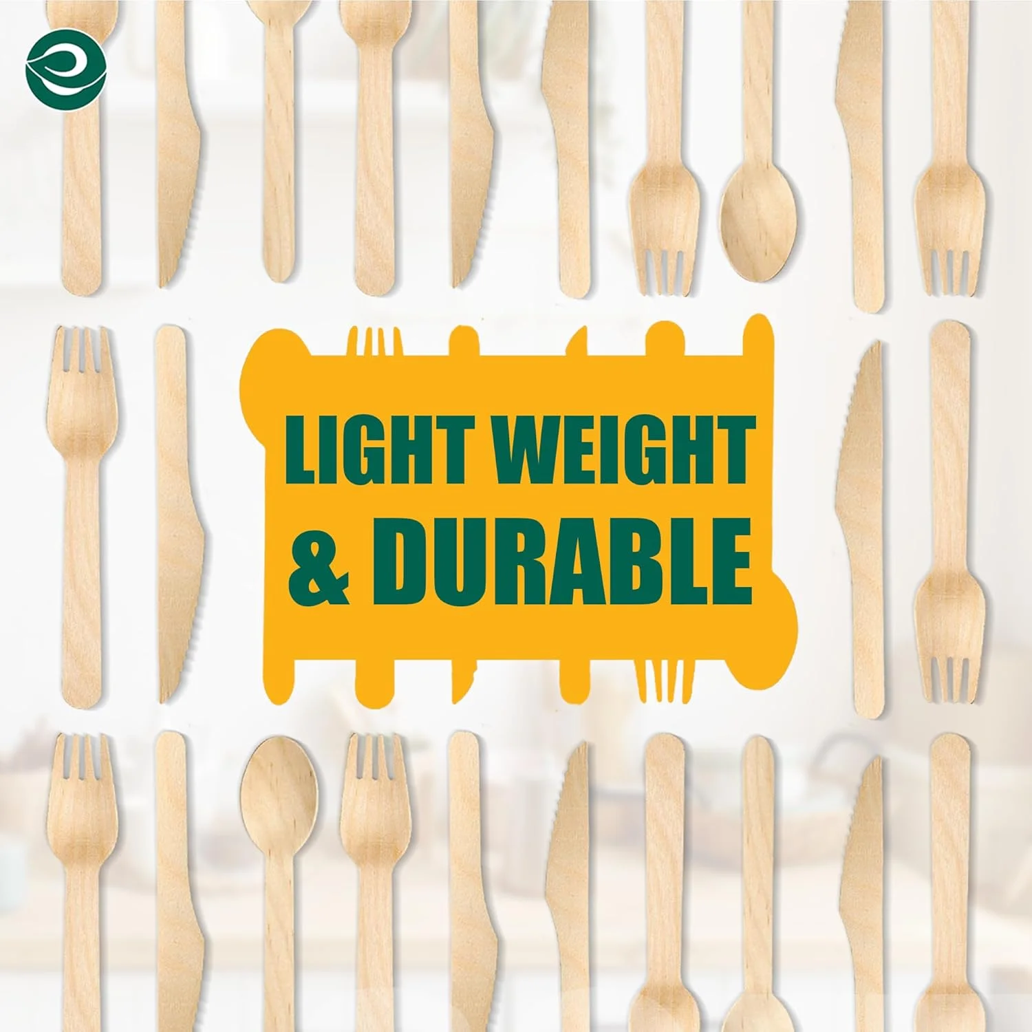 اکو سول [175 عددی] کارد و چنگال کمپوست پذیر | ست کارد و چنگال چوبی یکبار مصرف I طبیعی، محکم، سازگار با محیط زیست، ست ظروف I زیست تخریب پذیر (75 چنگال، 50 قاشق، 50 چاقو)